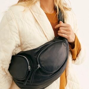 Free People Kaia Sling Bag Crossbody Black NWT